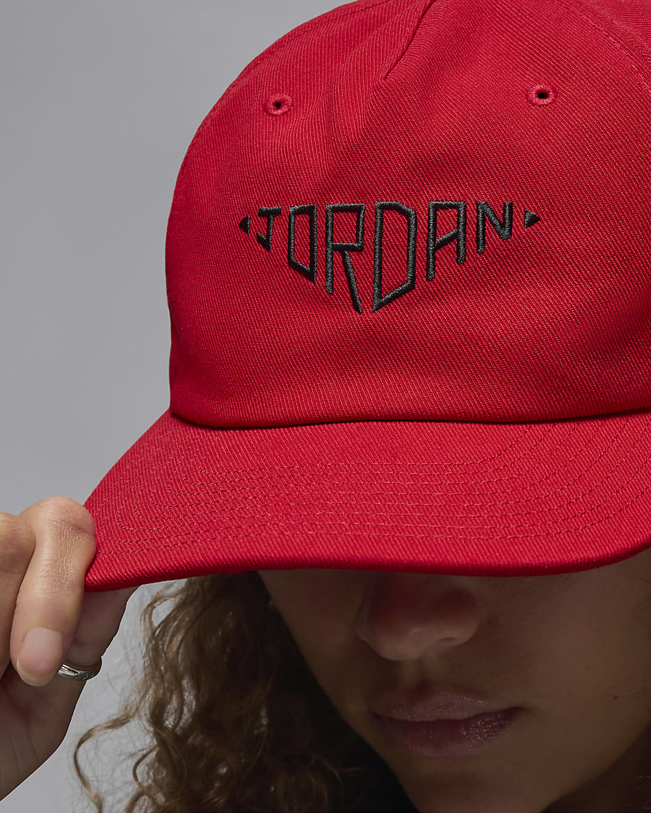 Jordan Pro Gorra de visera plana sin estructura - Gym Red/Negro