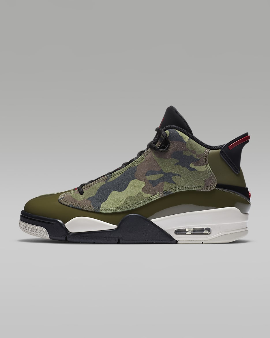 Air Jordan Dub Zero Men's Shoes - Medium Olive/Black/Light Bone/Gym Red