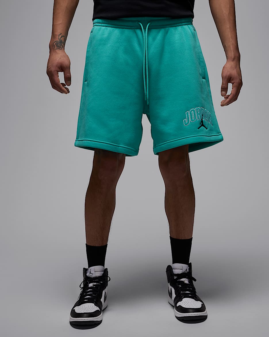 Calções com grafismo Jordan Brooklyn Fleece para homem - Washed Teal/Preto