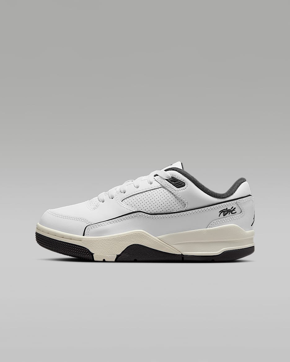 Jordan Flight Court Big Kids' Shoes - White/Sail/Black