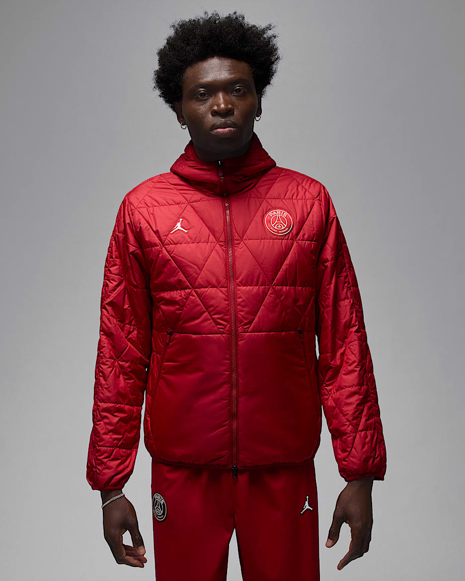 Paris Saint-Germain Men's Therma-FIT Midweight Jacket - Wings Jordan Red