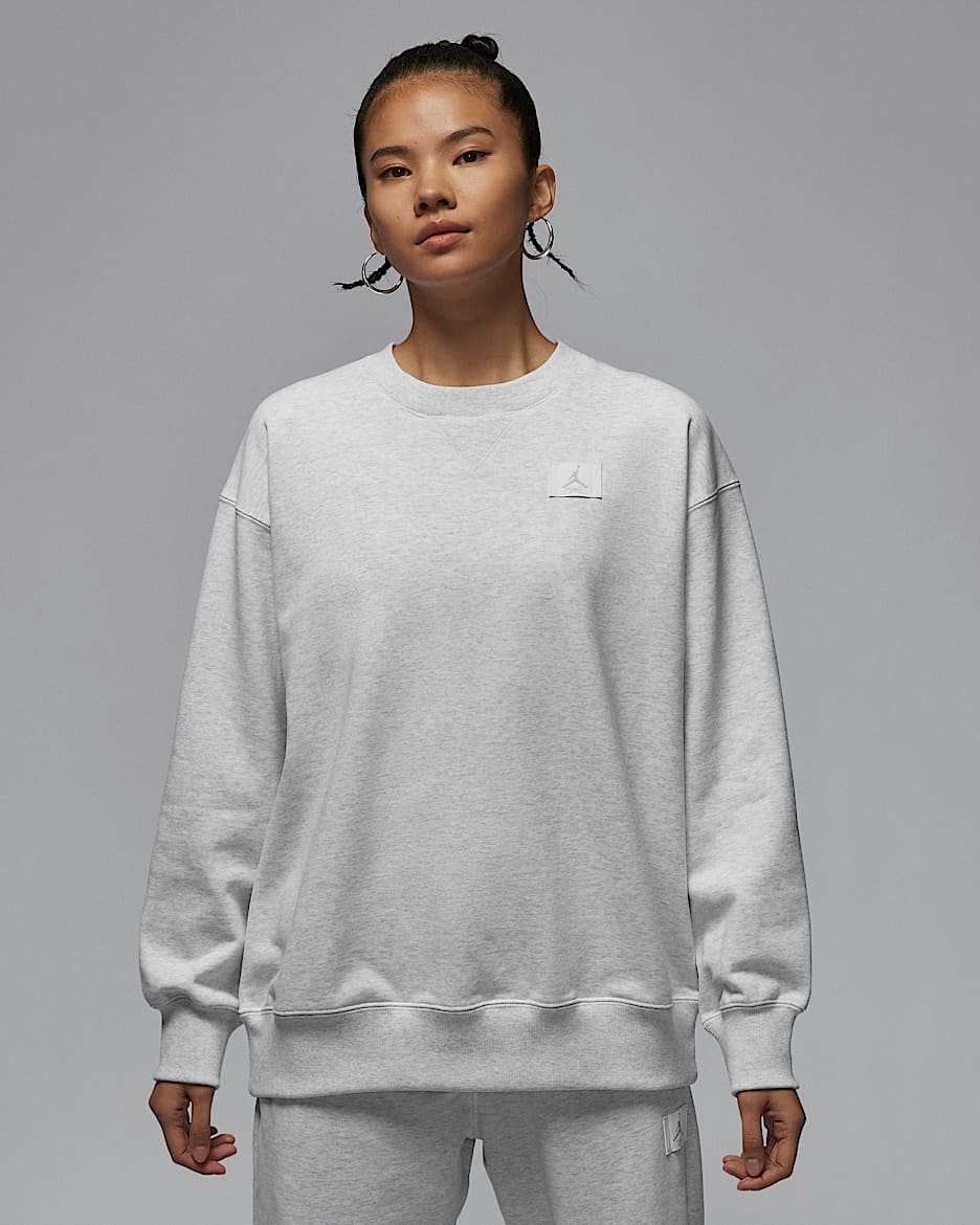 Sudadera de cuello redondo para mujer Jordan Flight Fleece - Abedul jaspeado