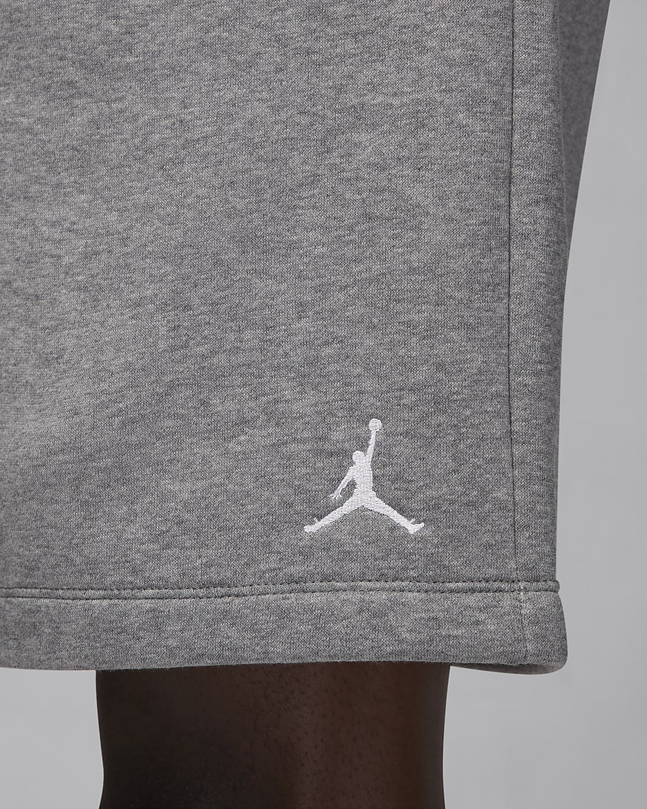 Short Jordan Brooklyn Fleece pour homme - Carbon Heather/Blanc