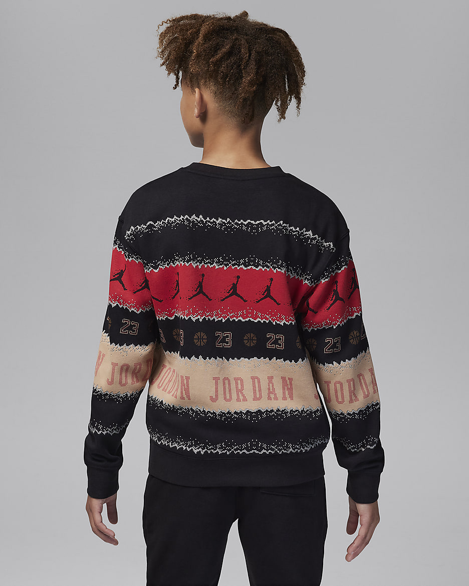 Jordan MJ Holiday Fleece Crew Big Kids Top. Nike