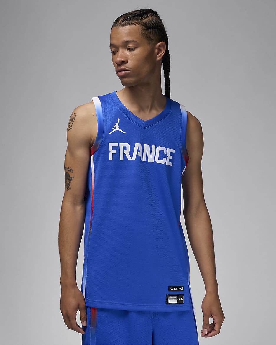 Maillot de basket Jordan France Limited Extérieur pour homme - Hyper Royal/Blanc