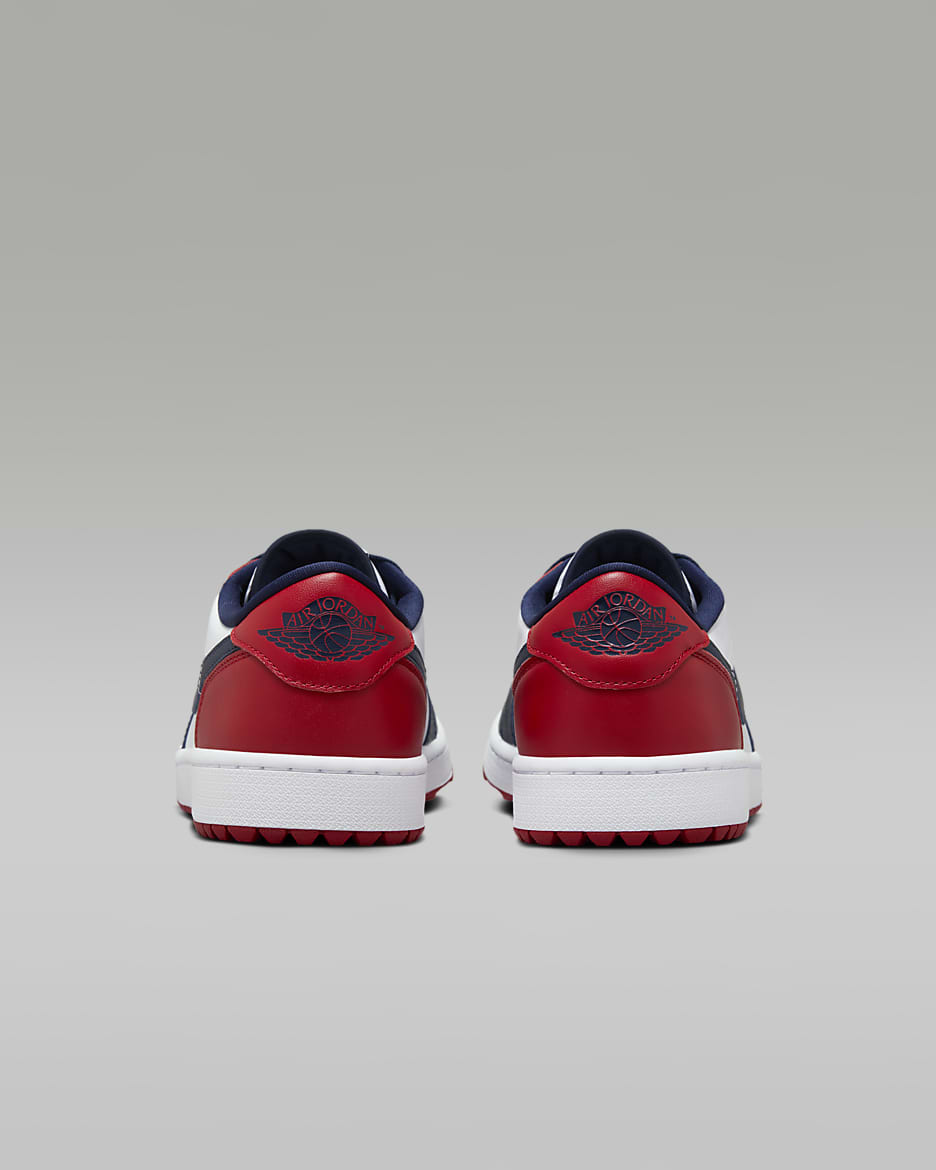 Air Jordan 1 Low G Golf Shoes - White/Varsity Red/Obsidian
