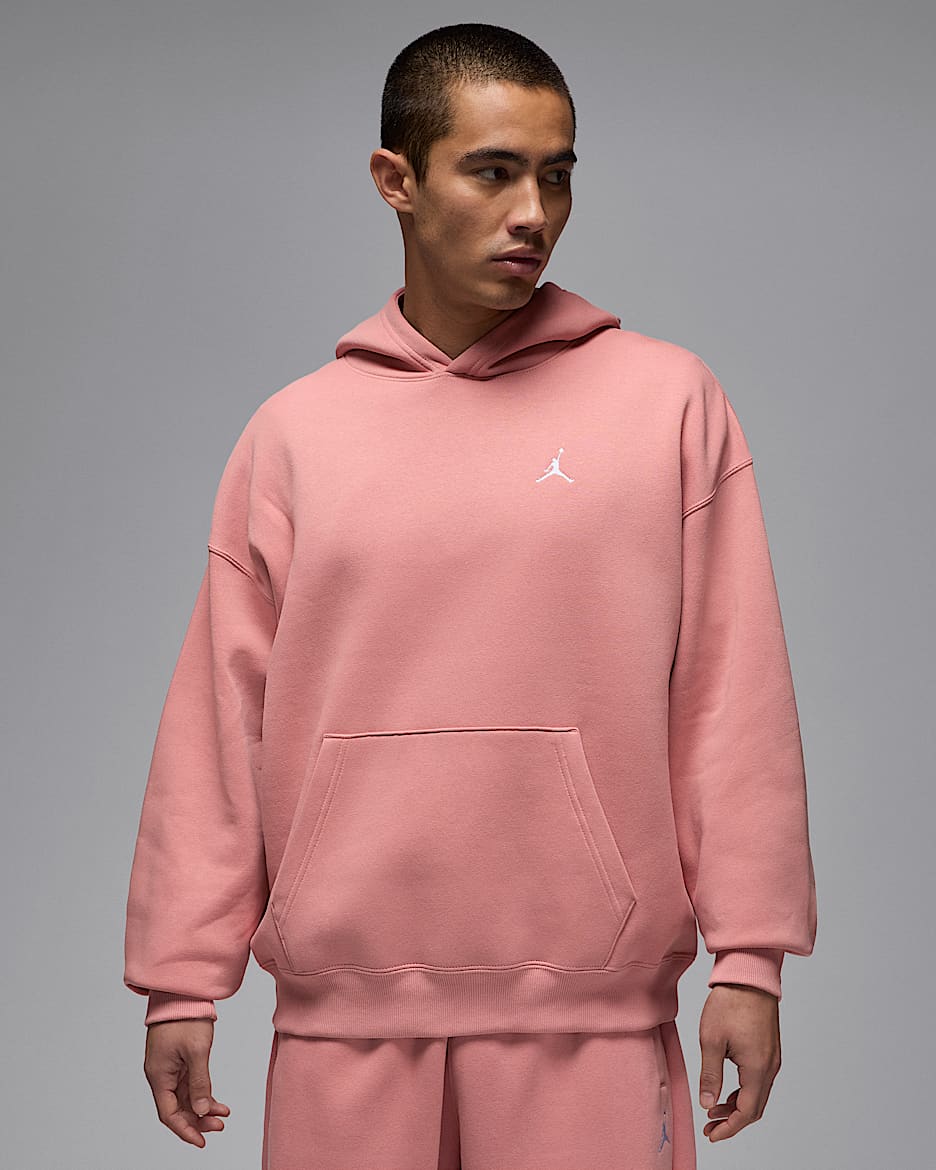 Jordan Brooklyn Fleece Sudadera con capucha oversize - Hombre - Rust Pink/Blanco