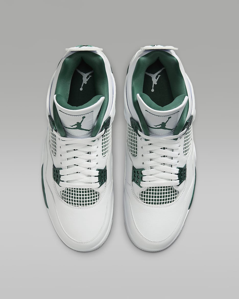 รองเท้าผู้ชาย Air Jordan 4 Retro "Oxidized Green" - ขาว/ขาว/Neutral Grey/Oxidized Green