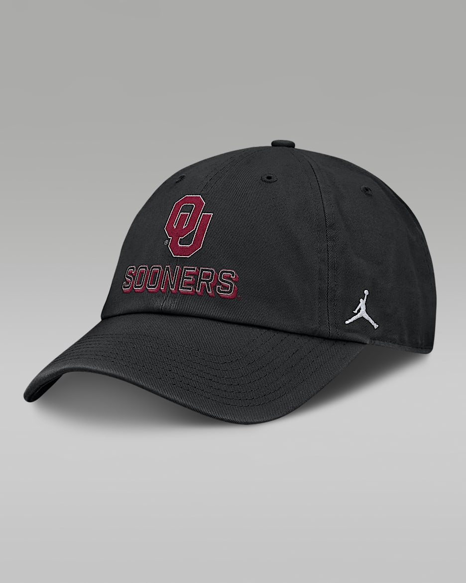 Gorra universitaria marca Jordan ajustable para hombre Oklahoma On-Field Club Gameday - Negro
