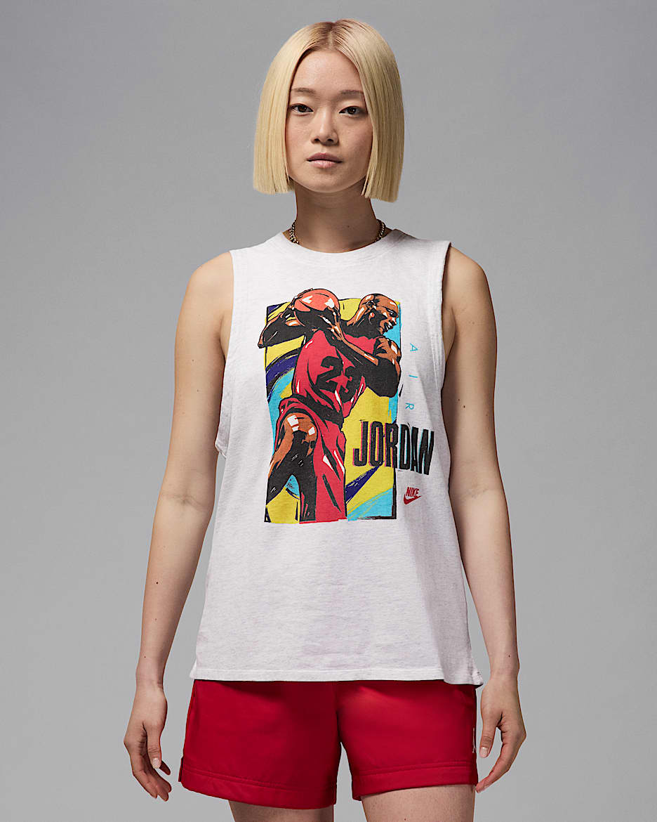 Jordan Women's Sleeveless Graphic T-Shirt - Birch Heather
