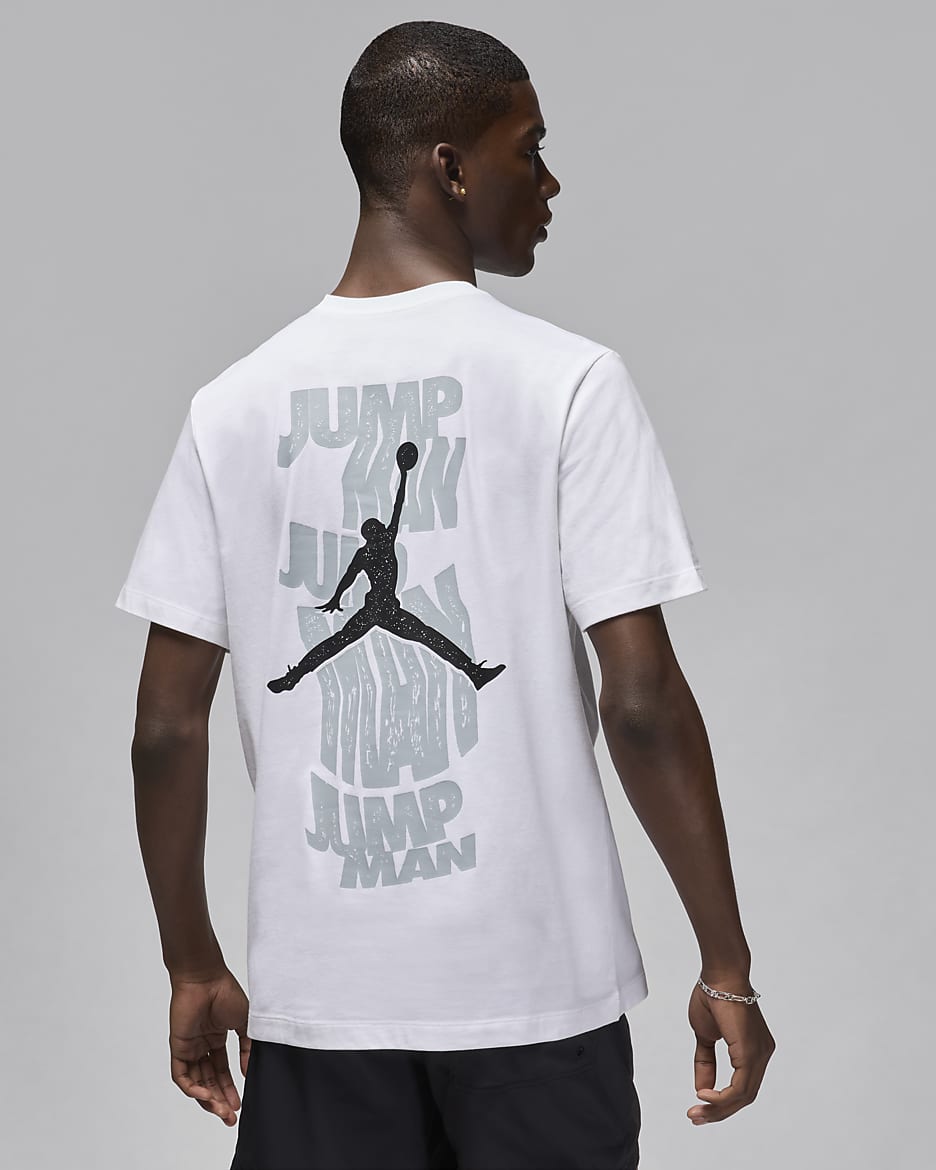 T-shirt męski Jordan Brand - Biel/Wolf Grey/Czerń