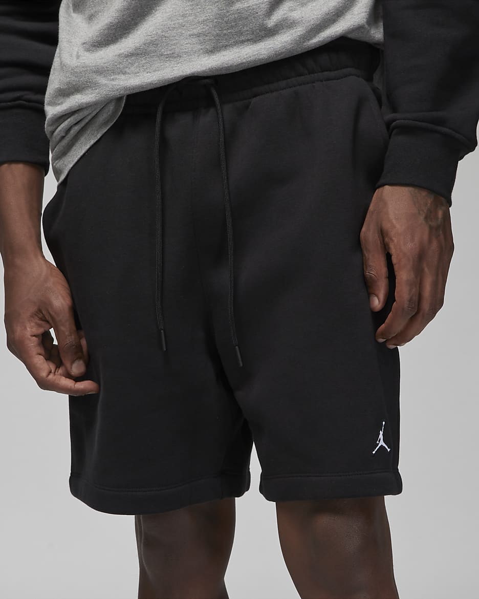 Short en tissu Fleece Jordan Brooklyn pour homme - Noir/Noir/Blanc