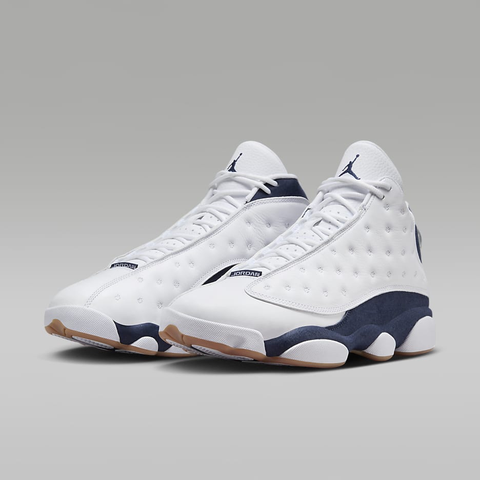 Air Jordan 13 Retro 'White and Midnight Navy' Shoes - White/Gum Light Brown/Midnight Navy