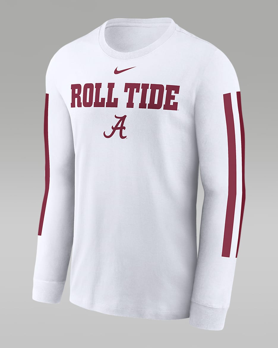 Alabama Crimson Tide Local Spirit Slogan Men's Jordan College Long-Sleeve T-Shirt - White