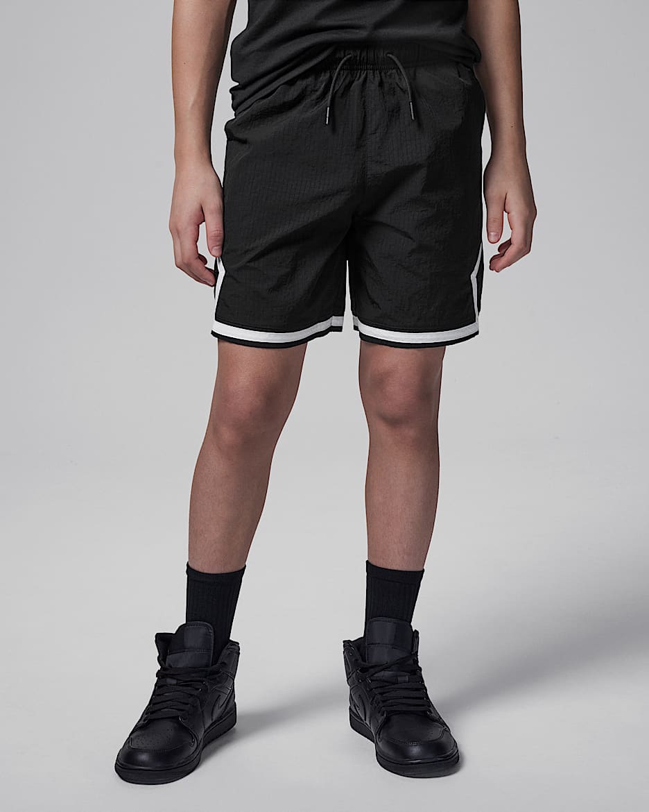 Jordan Big Kids' Poolside Woven Diamond Shorts - Black