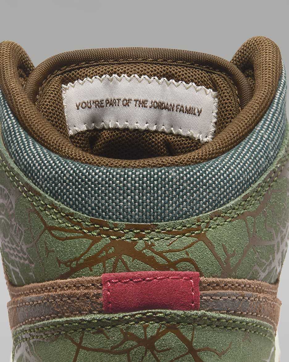 Air Jordan 1 Mid Sneaker School Older Kids' Shoes - Archaeo Brown/Treeline/Coconut Milk/Light Olive