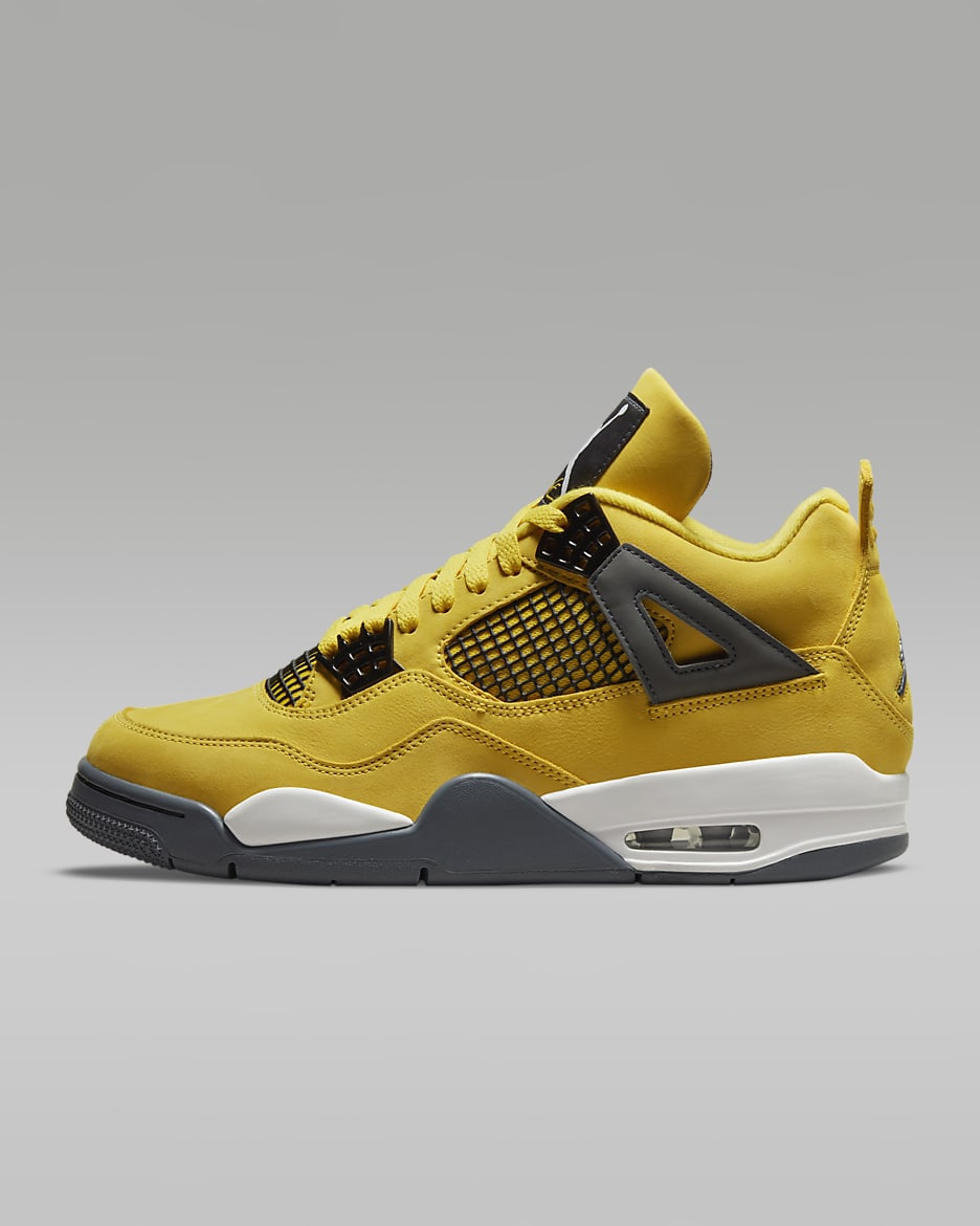 Air Jordan 4 Retro Men's Shoes - Tour Yellow/White/Dark Blue Grey