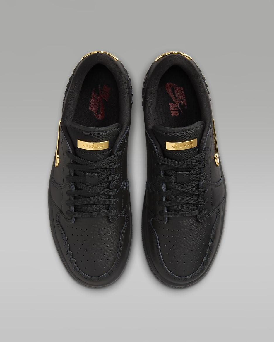 Air Jordan 1 Low Method of Make Women's Shoes - Black/Metallic Gold