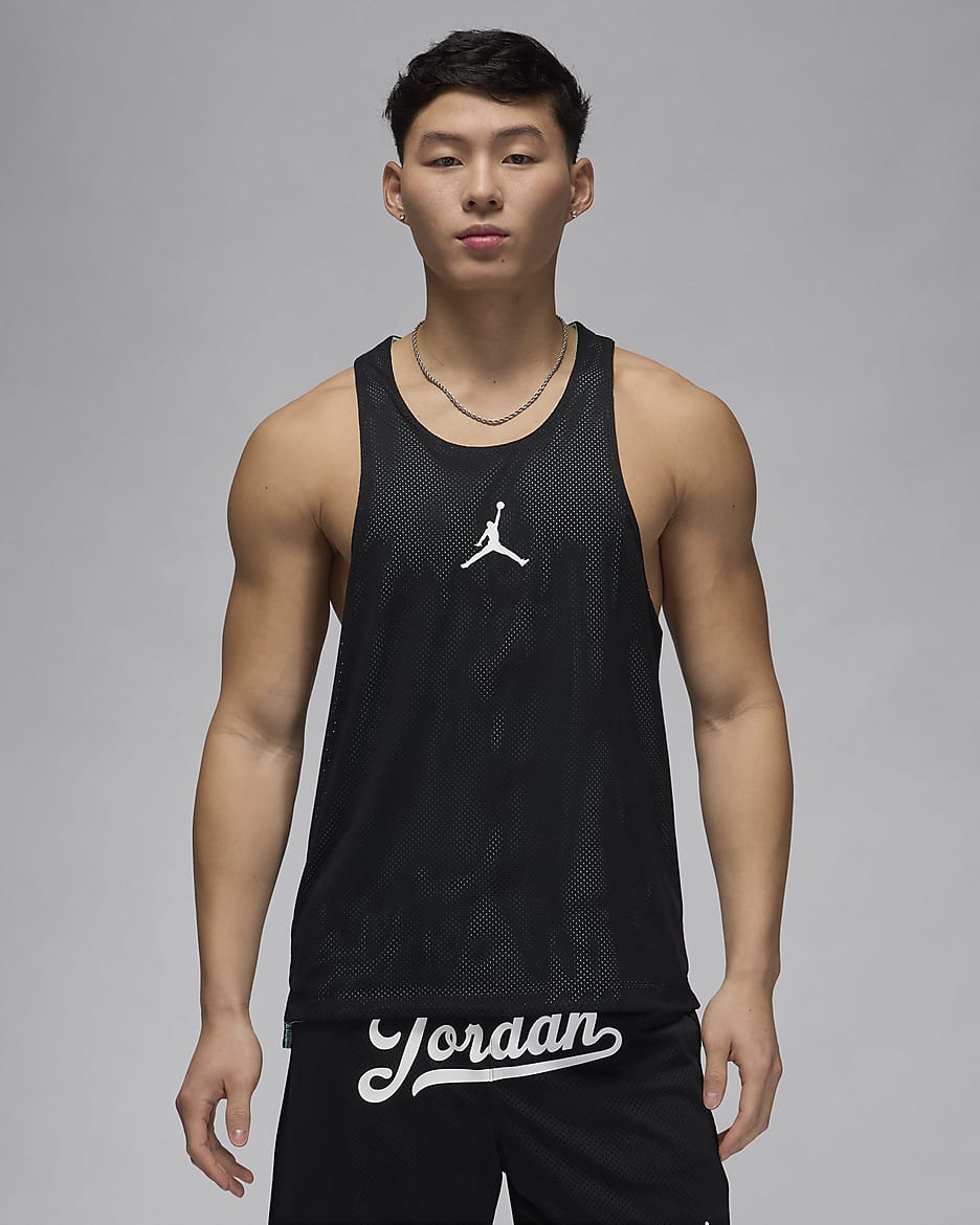 Jordan Flight MVP Men's Reversible Mesh Jersey - Black/Emerald Rise/White