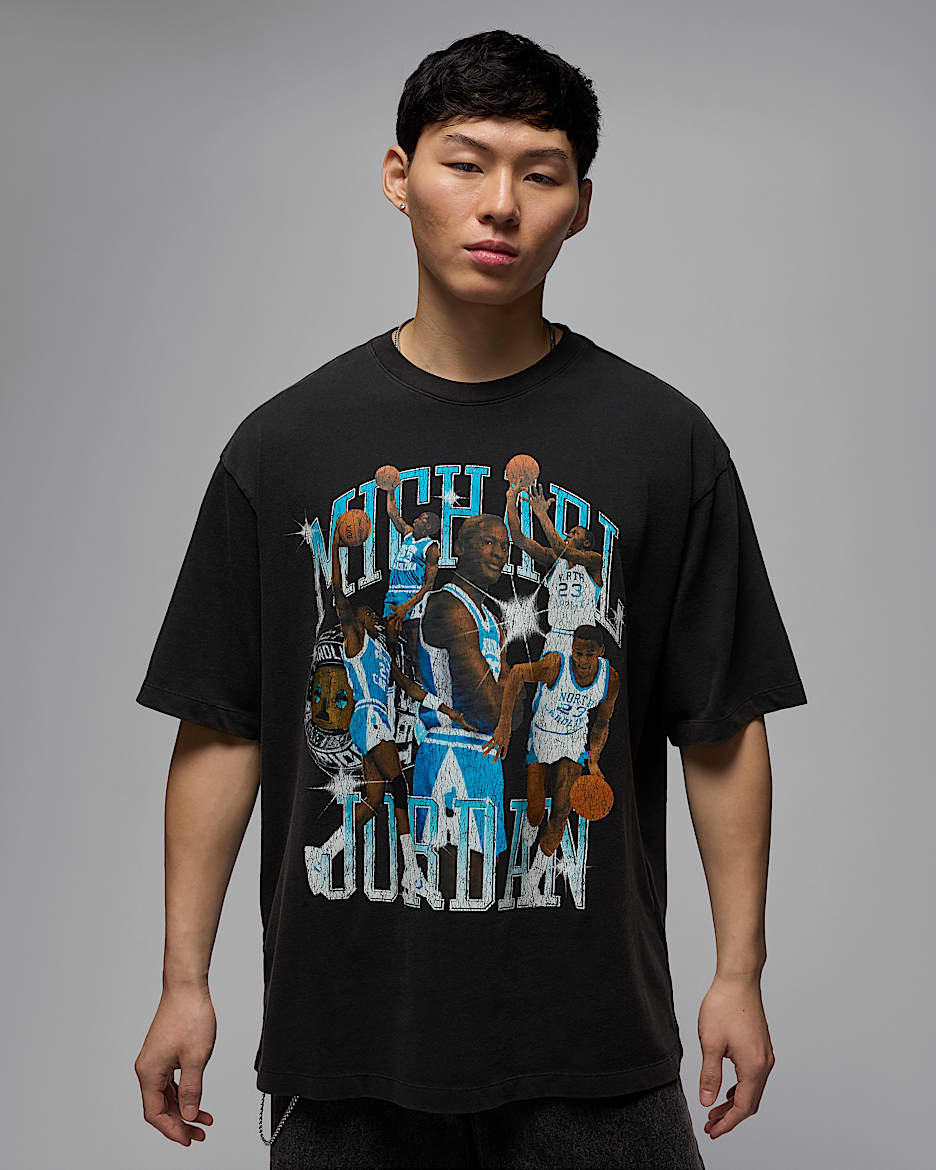 ジョーダン フライト エッセンシャル メンズ グラフィック Tシャツ - ブラック/ダークパウダーブルー