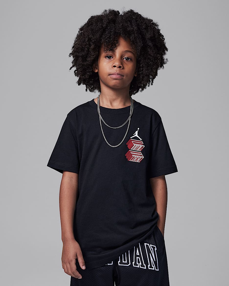 Playera Air Jordan 11 23 Grid para niños talla grande Jordan - Negro