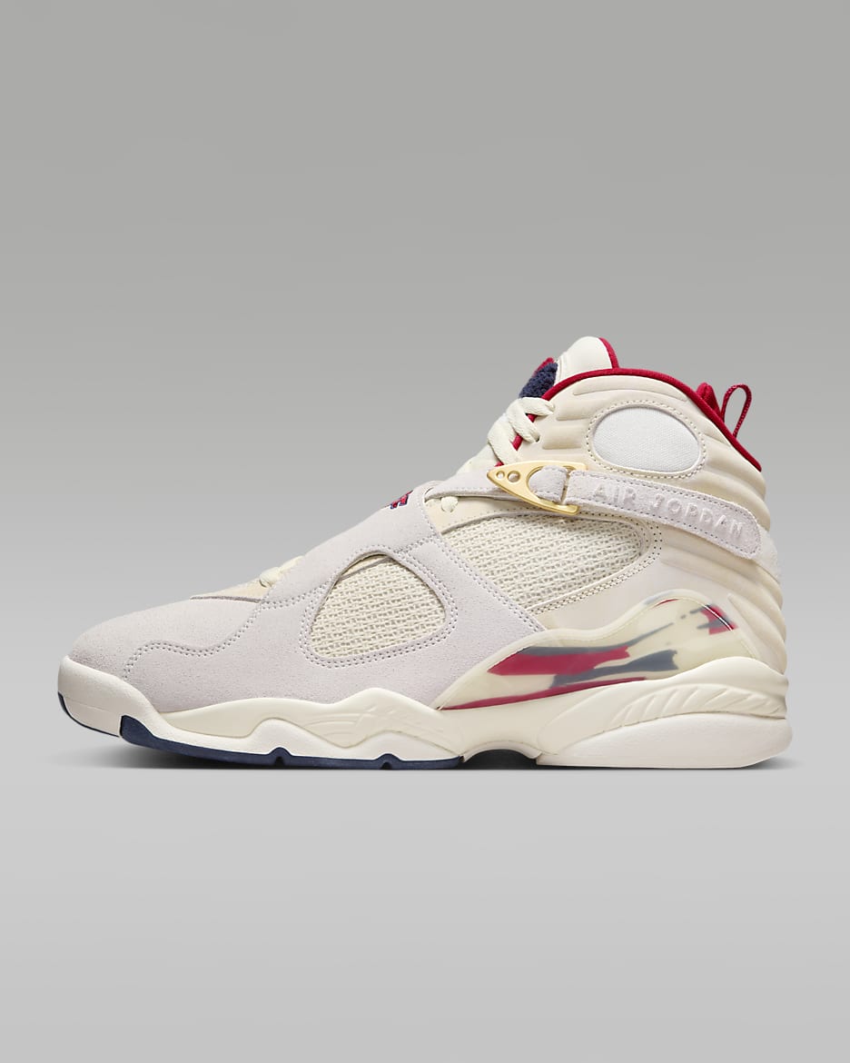 Air Jordan 8 Retro x SoleFly Men's Shoes - Sail/Fossil/Varsity Red/Metallic Gold