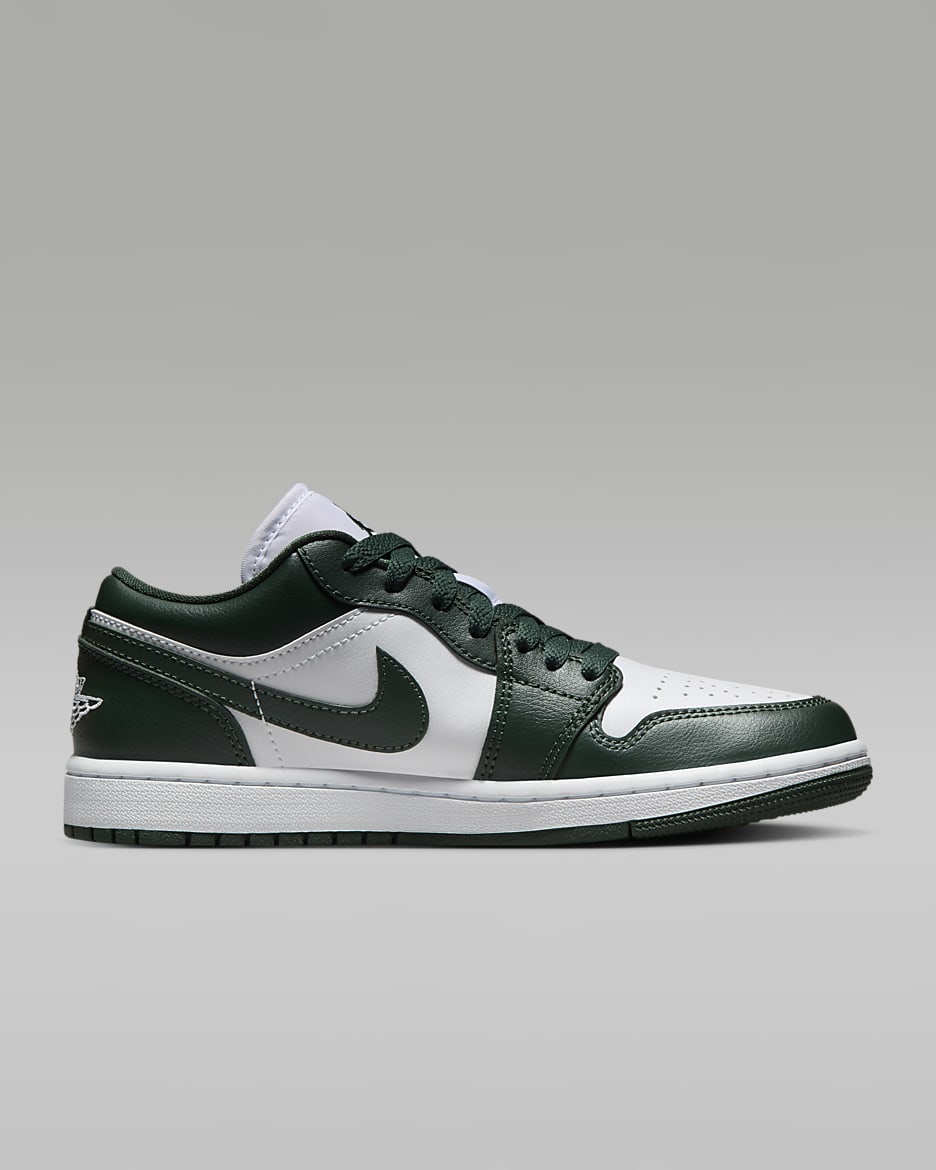 Air Jordan 1 Low Women's Shoes - White/Galactic Jade