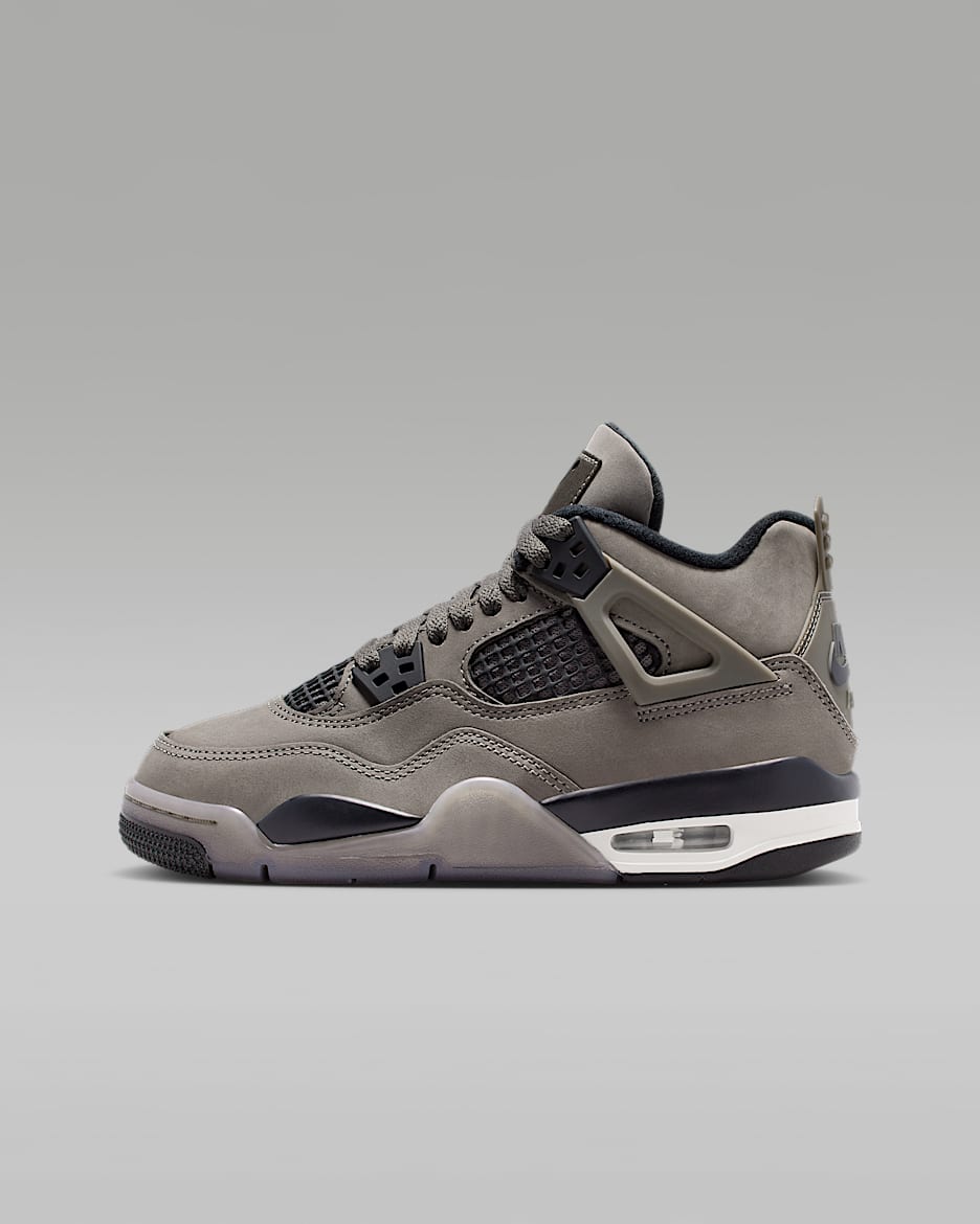 Air Jordan 4 Retro 'Cave Stone and Black' Older Kids' Shoes - Cave Stone/Phantom/Black
