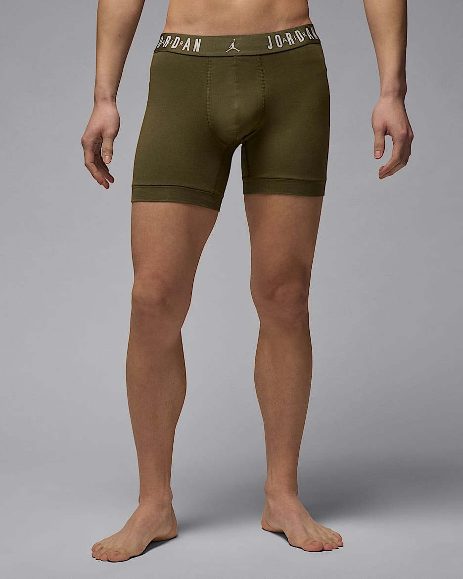 Jordan Bóxer de algodón Flight Core (Paquete de 3) - Hombre - Medium Olive