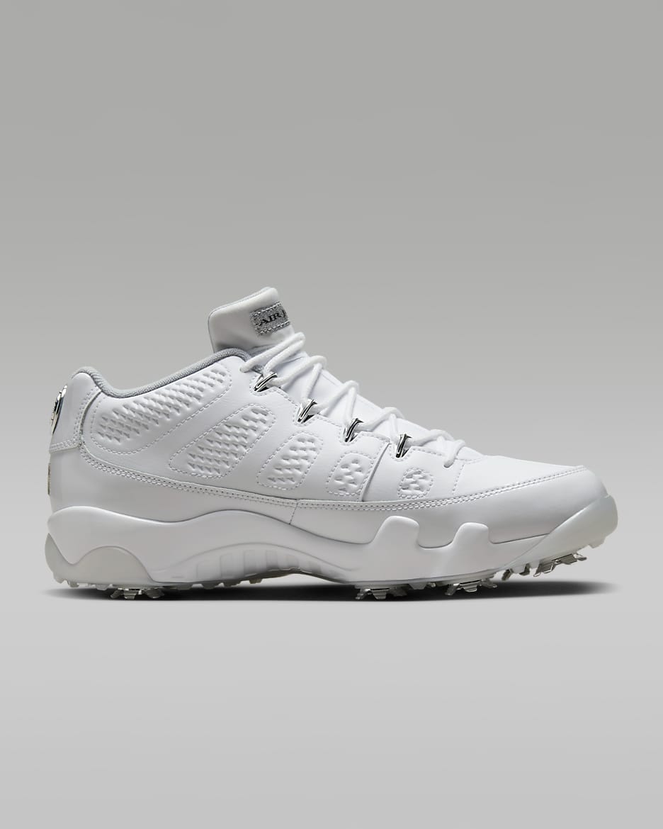 Air Jordan 9 NRG Golf Shoes - White/Wolf Grey/Metallic Silver