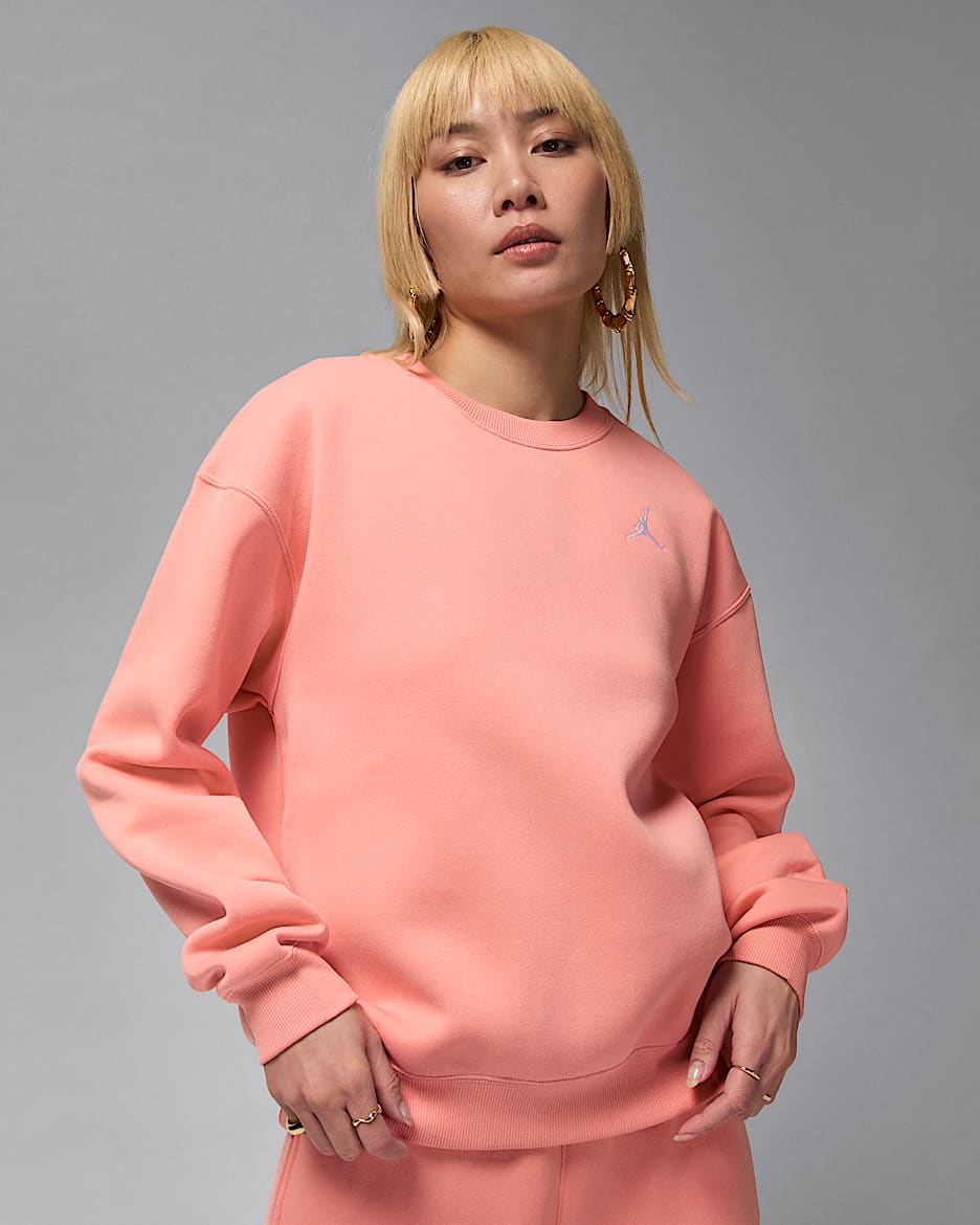 Jordan Brooklyn Fleece Women's Crew-Neck Sweatshirt - Light Madder Root/White