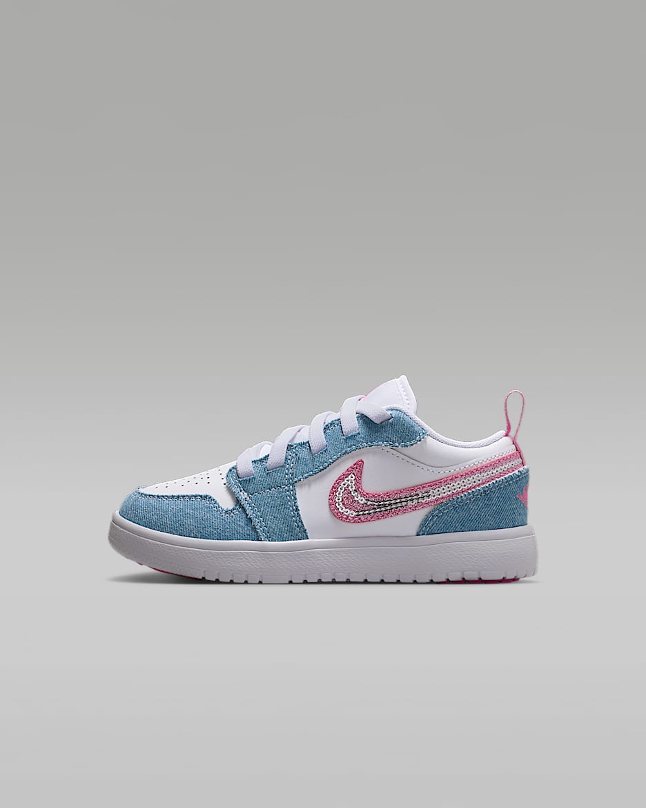 Jordan 1 Low Alt SE Younger Kids' Shoes - Cobalt Bliss/White/Pink Glow