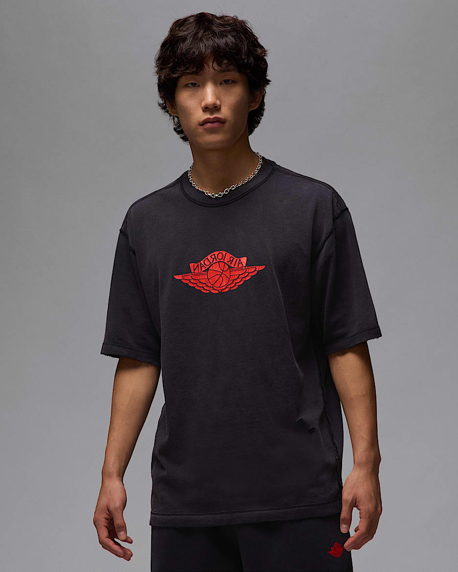 Playera para hombre Jordan Rare Air - Negro/Rojo chile
