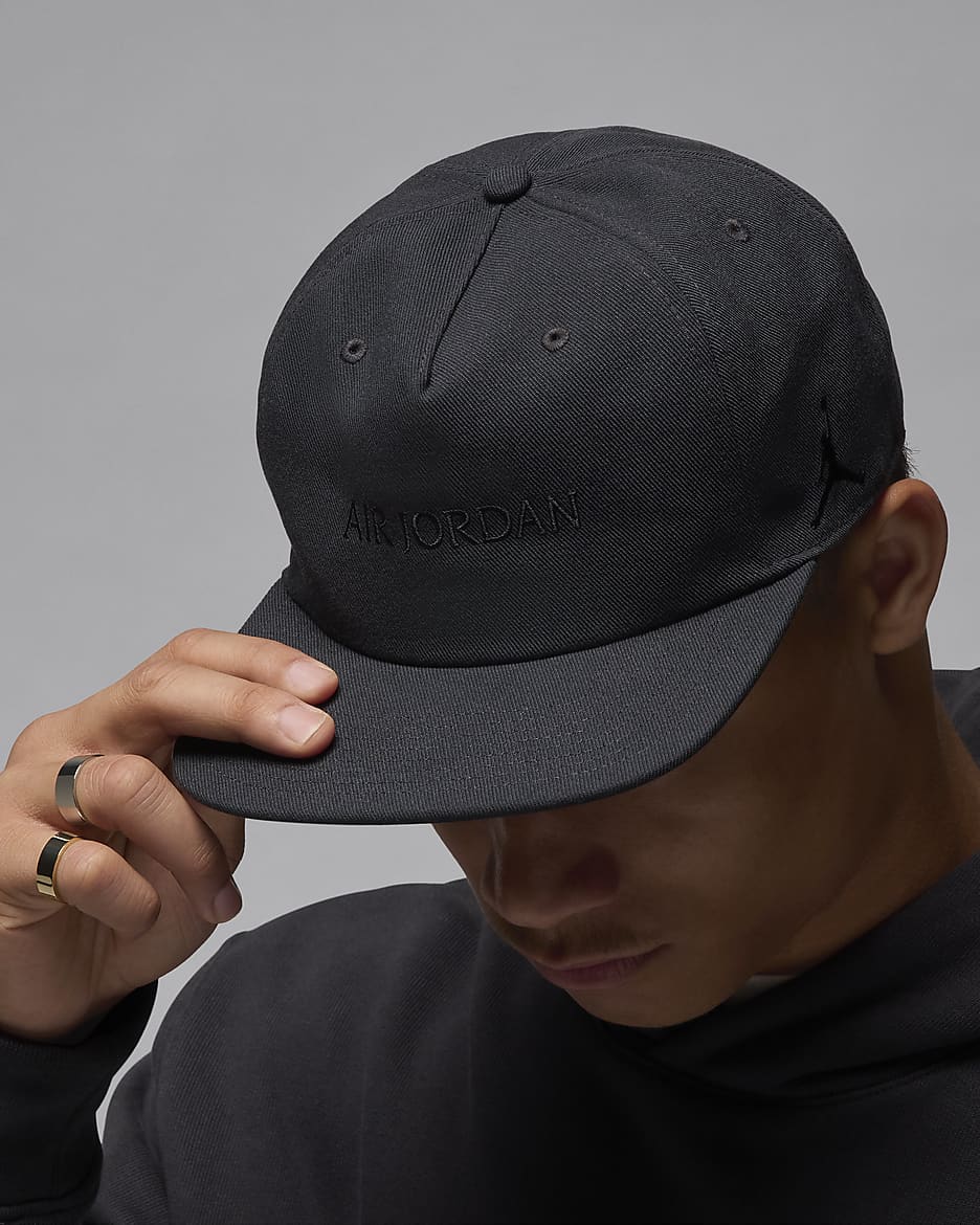 Air Jordan Pro Unstructured Flat Bill Hat - Off Noir/Off Noir