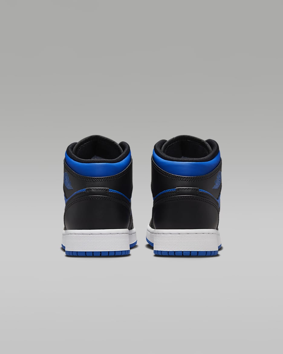 Scarpa Air Jordan 1 Mid - Ragazzi - Nero/Nero/Bianco/Royal Blue