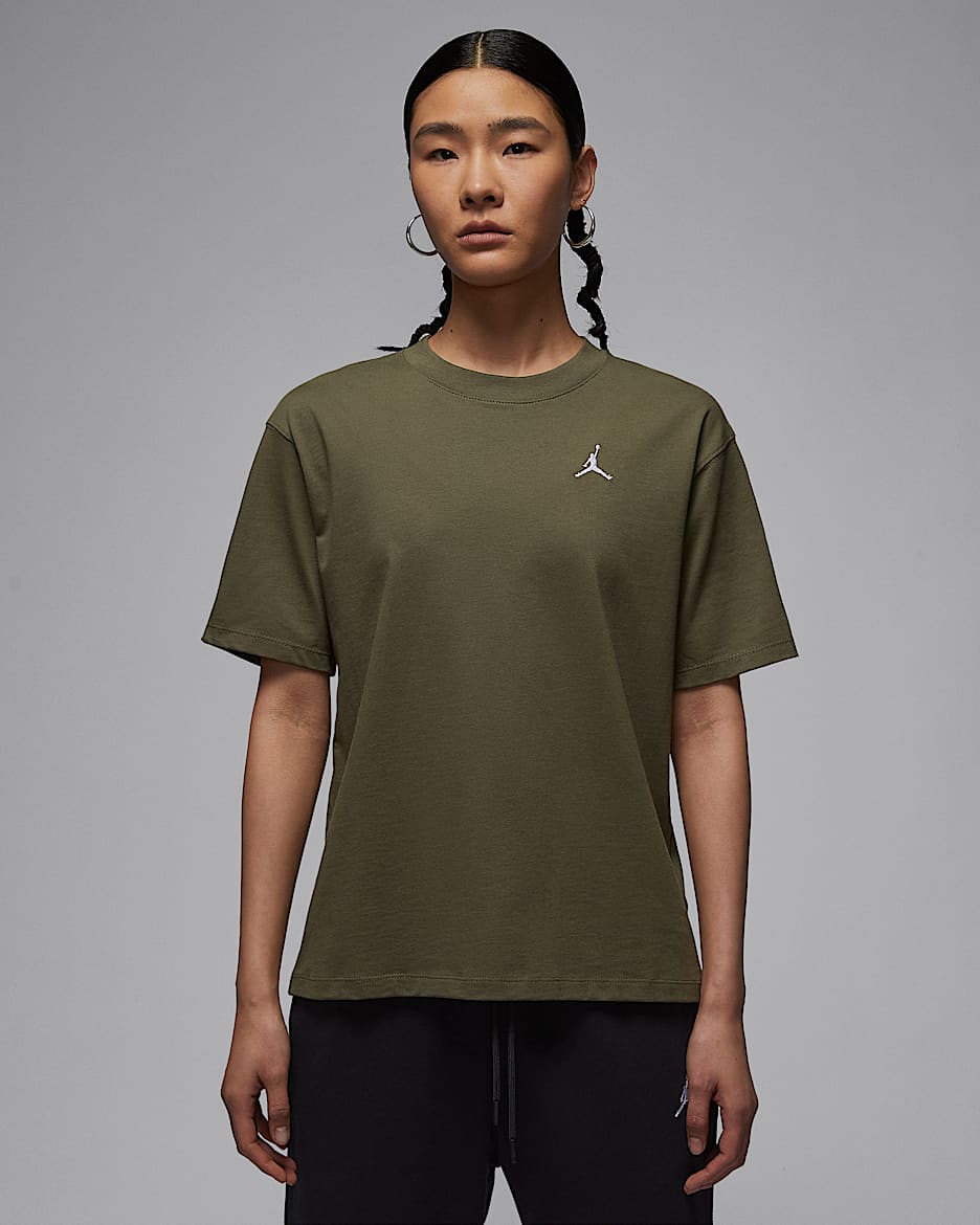 Jordan Essentials 女款上衣 - Medium Olive/白色