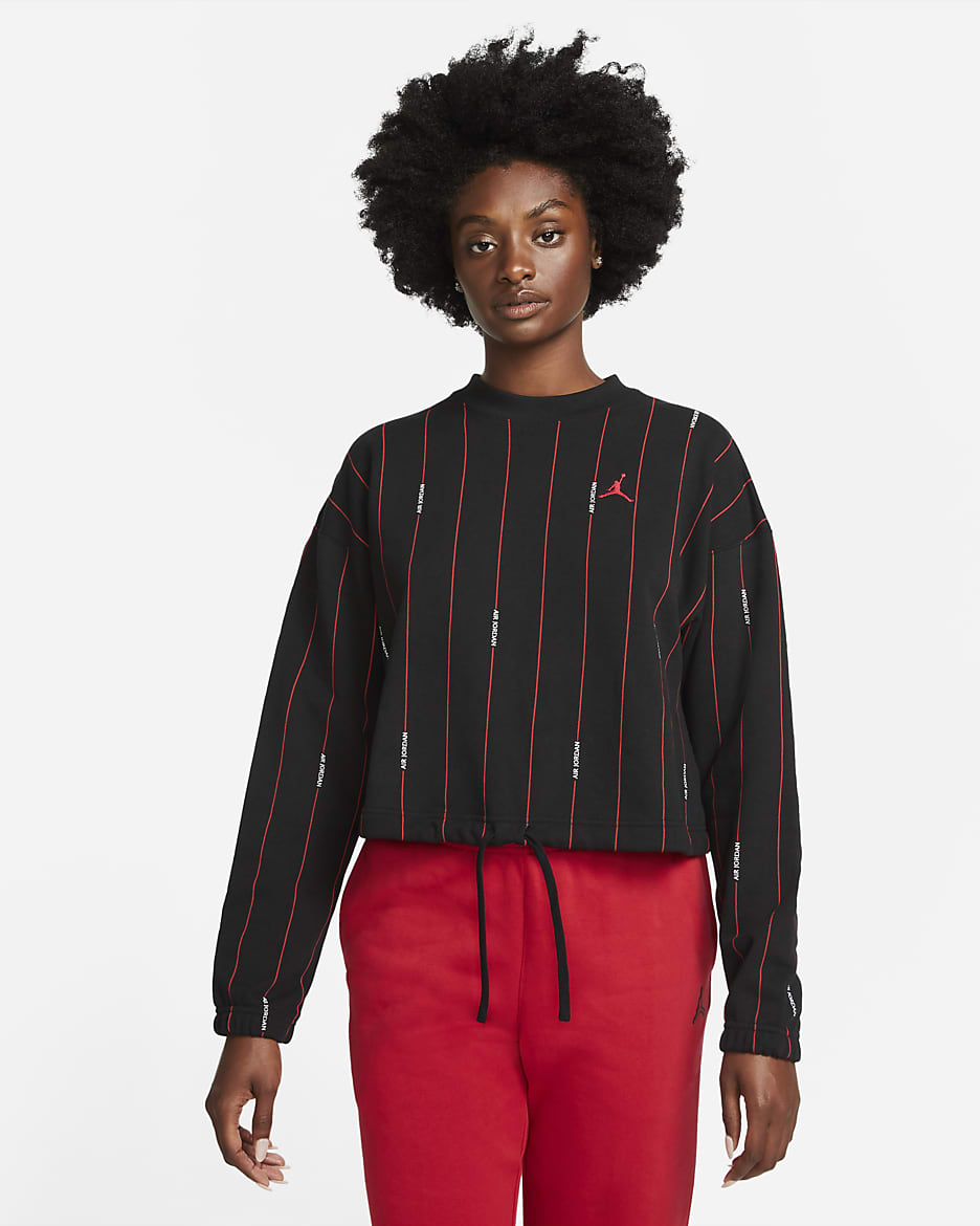 Sudadera de tejido Fleece para mujer Jordan Essentials - Negro/Rojo universitario