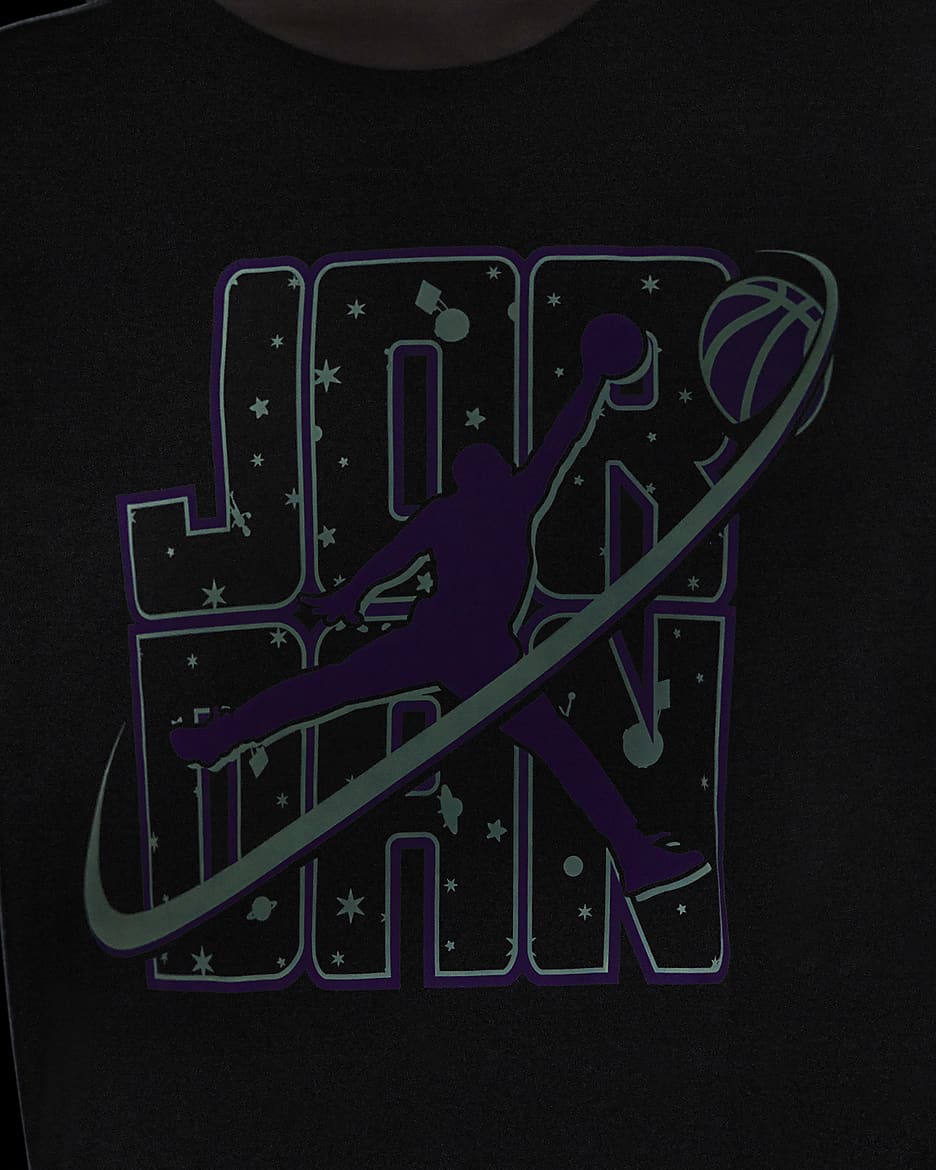 T-shirt Flight Galaxy Glow Jordan Júnior - Preto