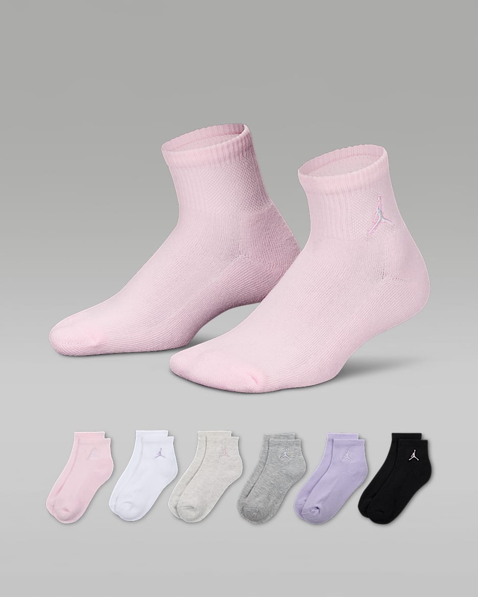 Calcetines al tobillo para niños talla grande (6 pares) Jordan Everyday Essentials - Rosa vidrio