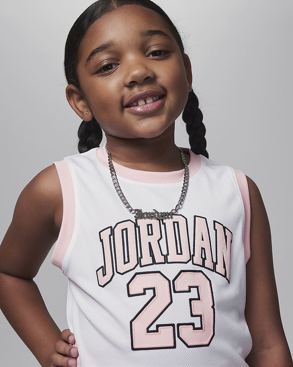 Conjunto de jersey de dos piezas para niños talla pequeña Jordan 23 Jersey - Espuma rosa