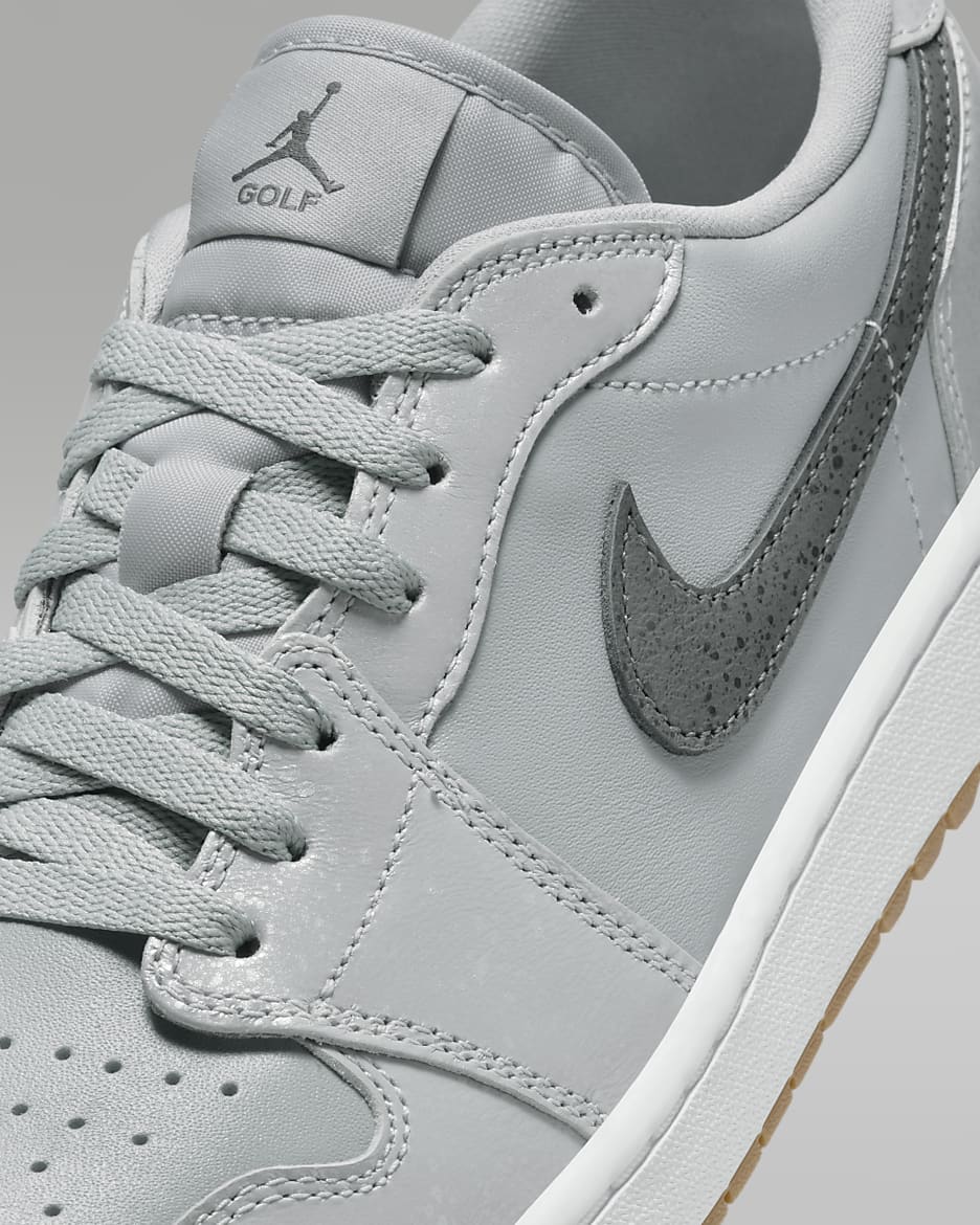 Air Jordan 1 Low G Zapatillas de golf - Wolf Grey/Blanco/Gum Medium Brown/Iron Grey