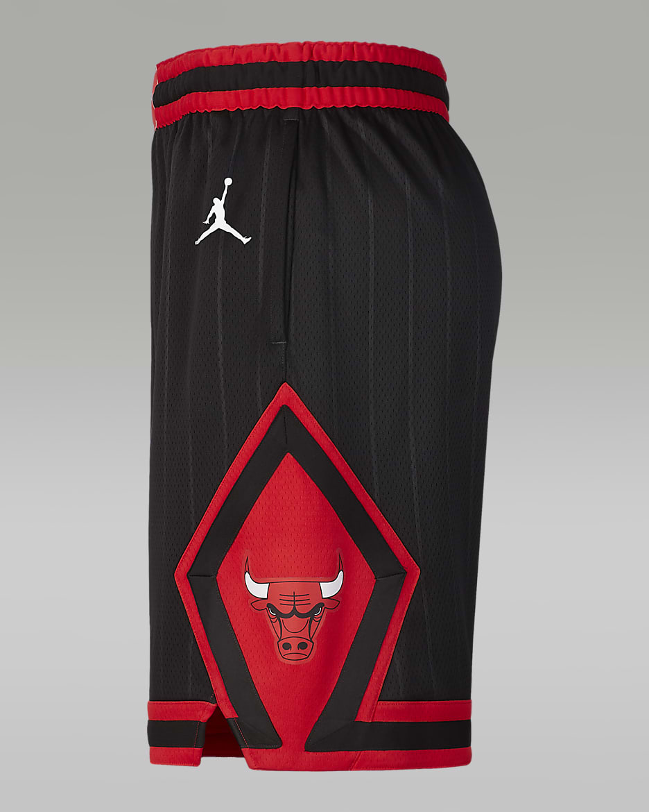 Chicago Bulls Statement Edition Men's Jordan NBA Swingman Shorts - Black/University Red/White