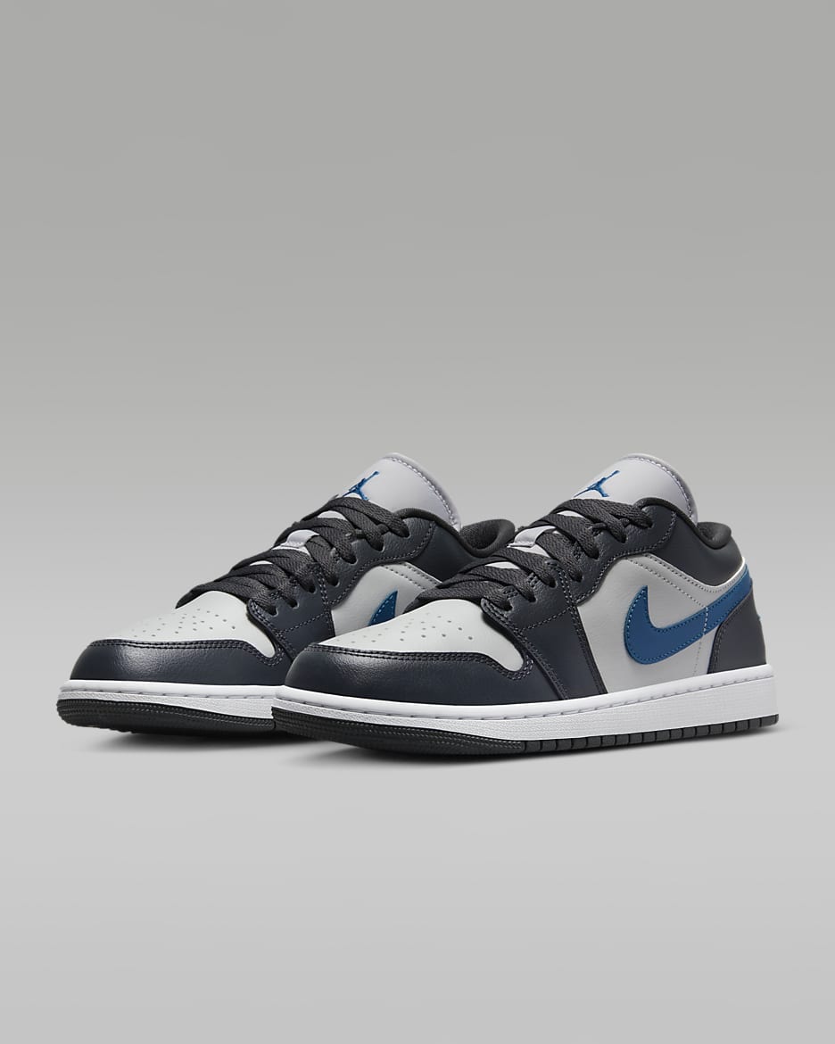 Air Jordan 1 Low Damenschuh - Anthracite/Neutral Grey/Weiß/Industrial Blue