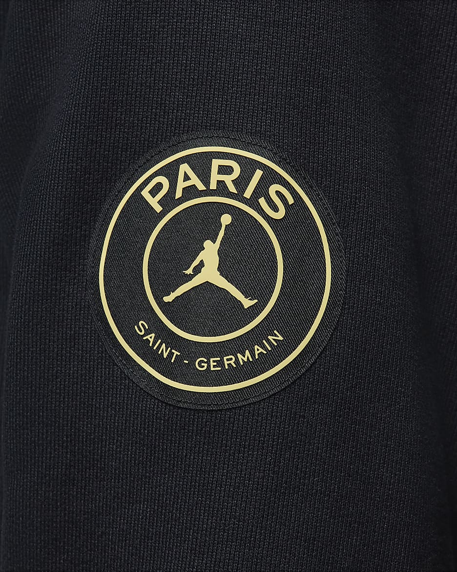 Paris Saint-Germain Men's Wordmark Fleece Pullover Hoodie - Black/Cargo Khaki