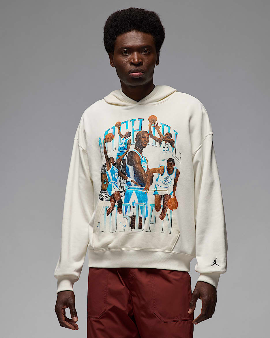 Jordan Flight Men's Oversized Pullover Hoodie - Sail/Black