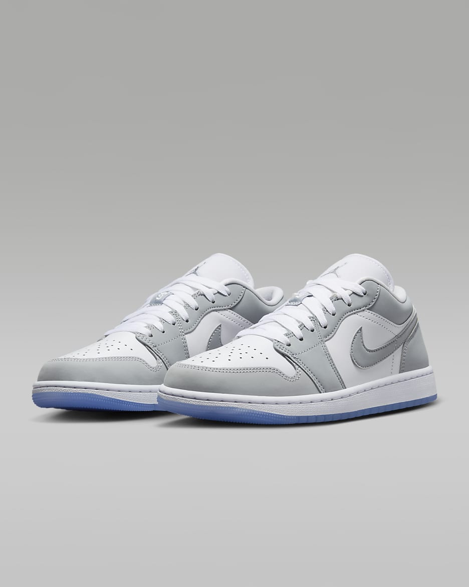 Air Jordan 1 Low Women's Shoes - White/Aluminium/Wolf Grey