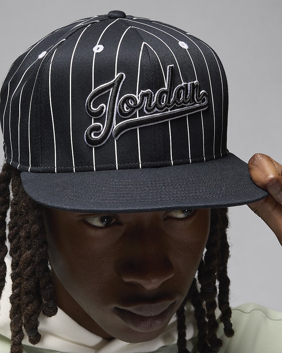 Jordan Flight MVP Pro Structured Cap - Black/Black/White