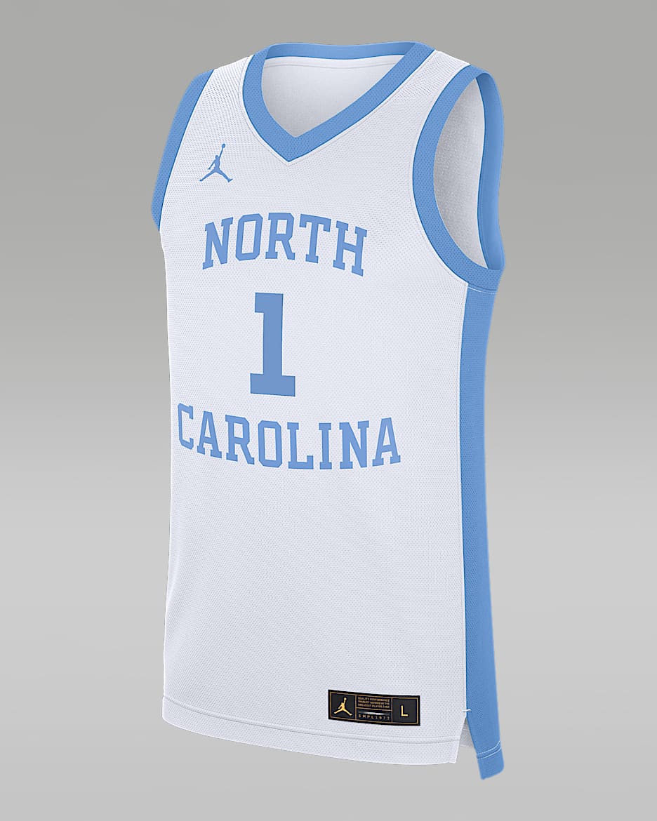 Jersey de básquetbol universitario de marca Jordan para hombre North Carolina Tar Heels Replica - Blanco