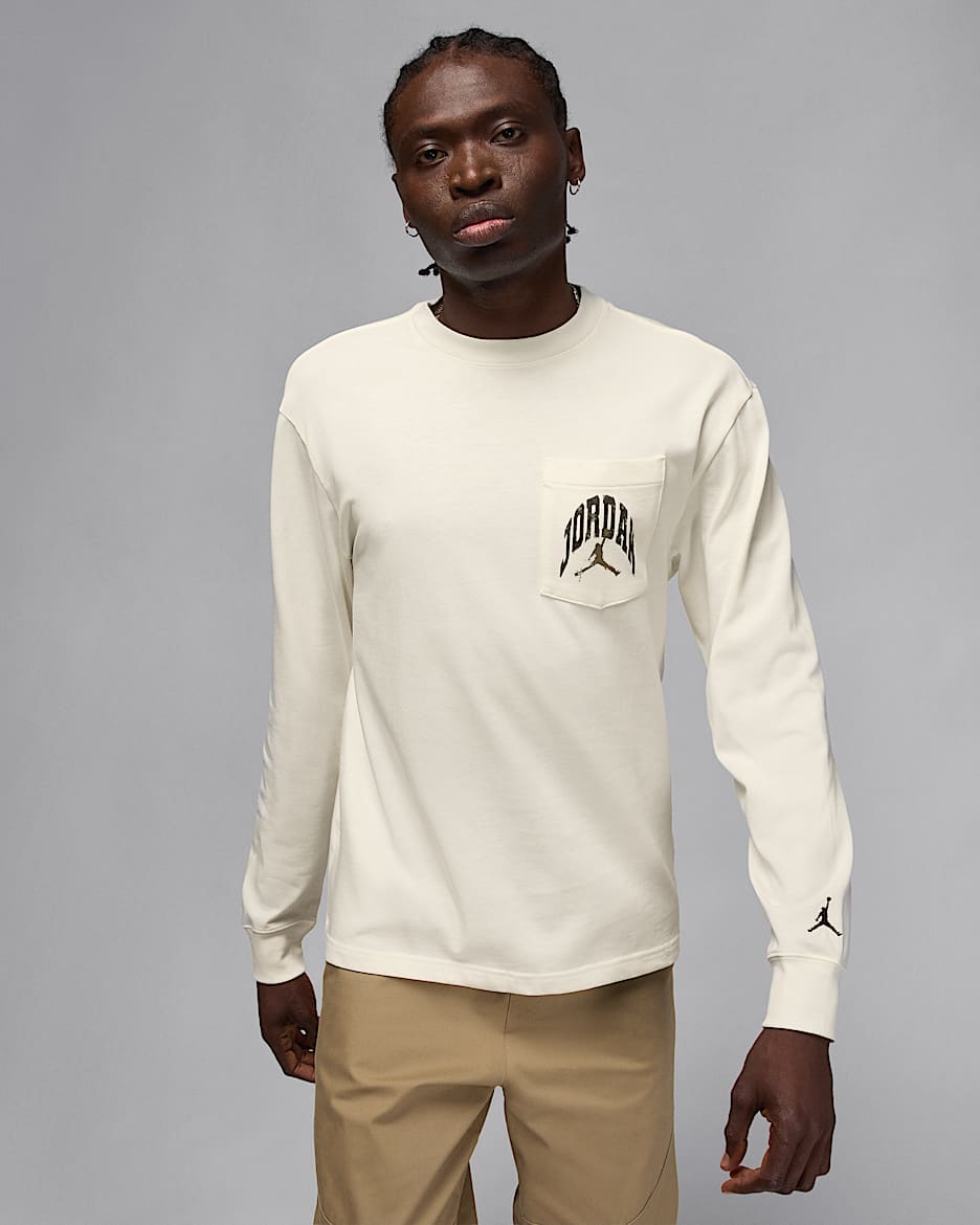 Jordan Brooklyn Men's Realtree Long-Sleeve Pocket Crew Neck - Sail/Black