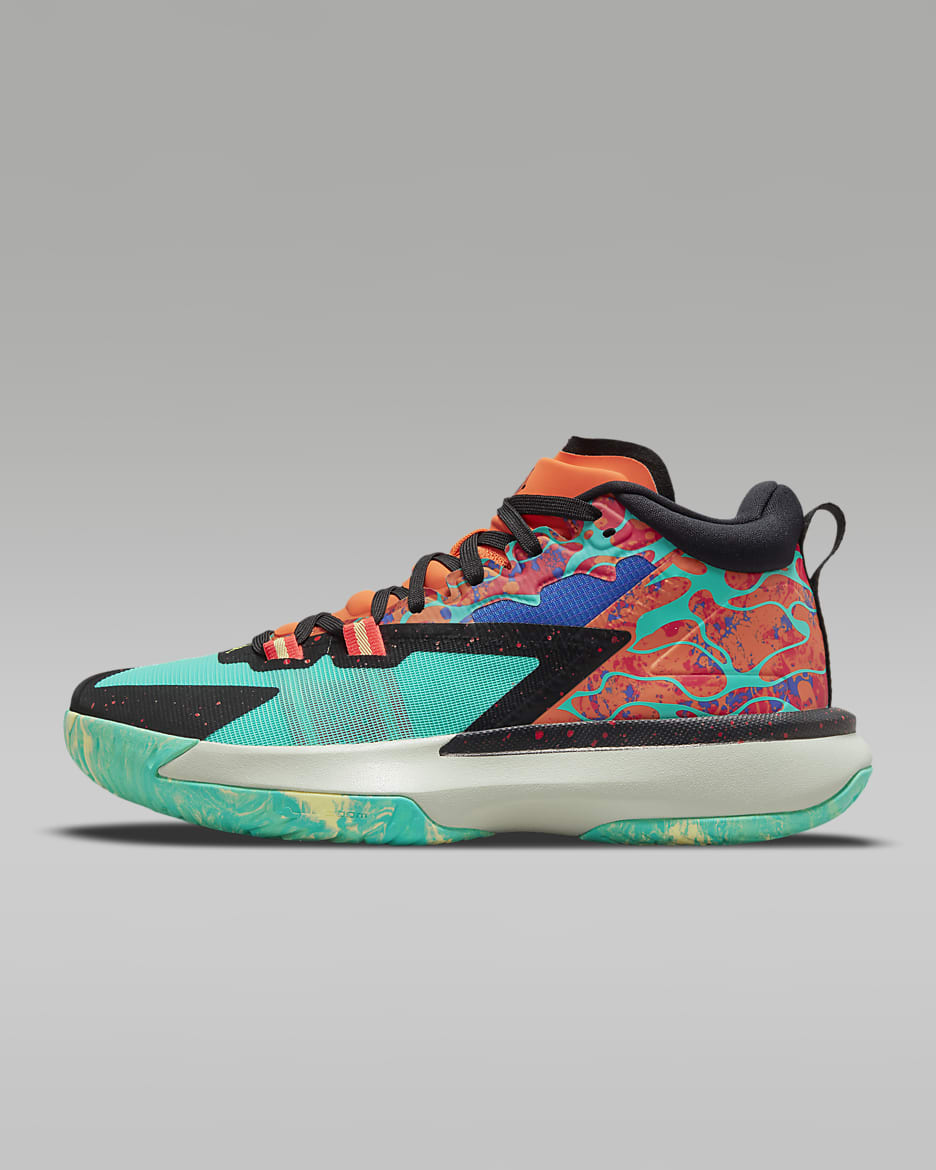 Calzado de básquetbol Zion 1 - Cono/Hiperjade/Violeta persa/Negro